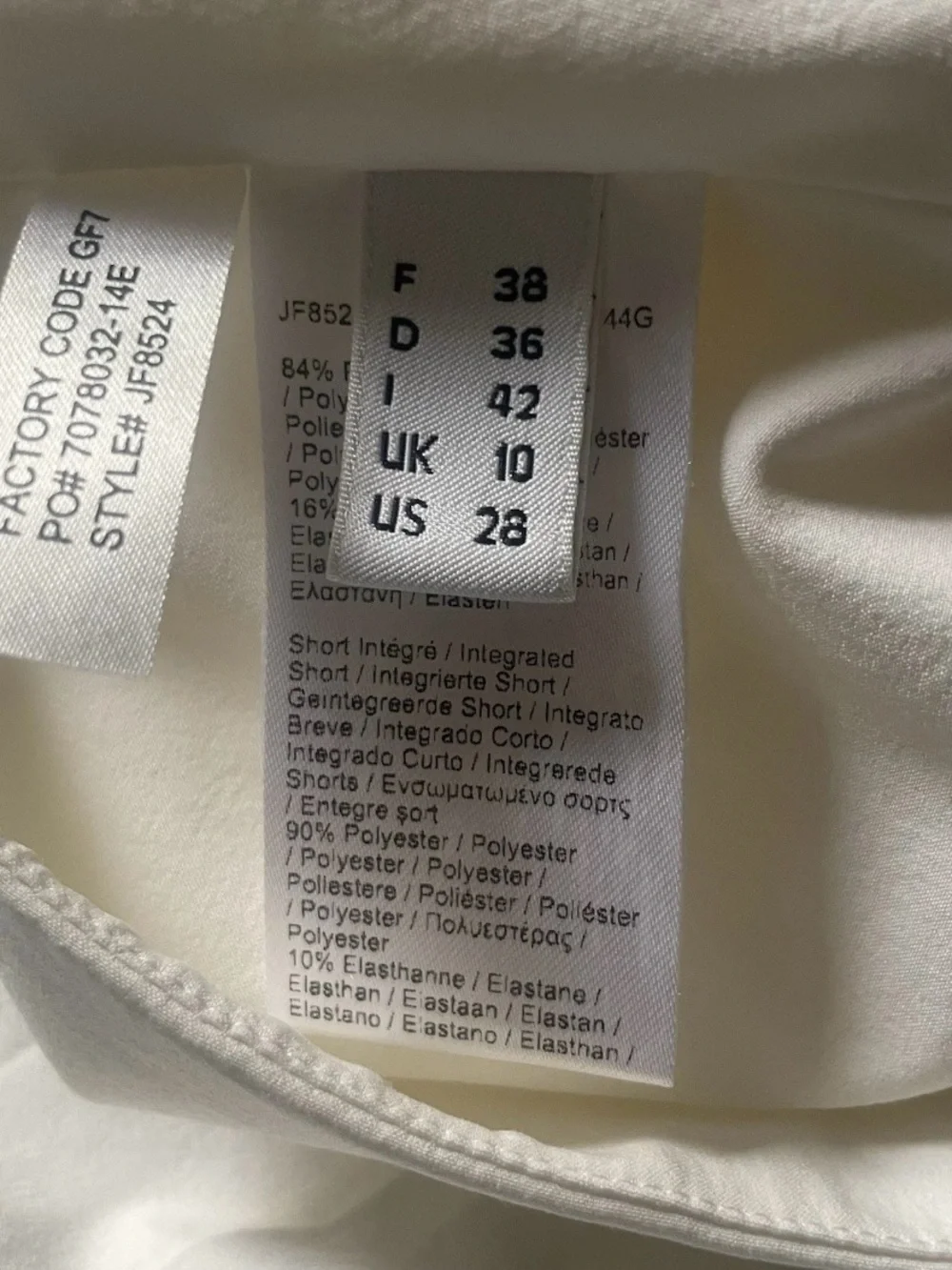 Lacoste Women's White Tennis Skort w/ Integrated Shorts Size 38 JF8524